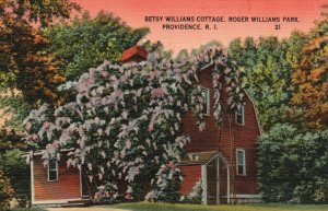 Vintage Postcard 1930's Betsy Williams Cottage Roger Williams Park Providence RI