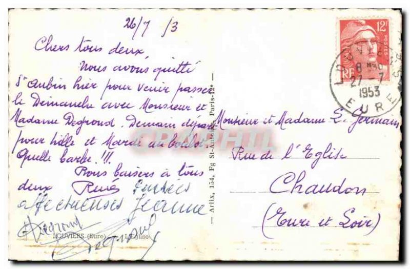 Old Postcard Louviers Church