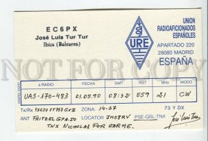 462912 1990 year Spain Ibiza Madrid radio QSL card