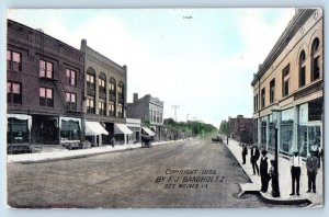 Des Moines Iowa IA Postcard Main Street And Business Section c1910's Antique