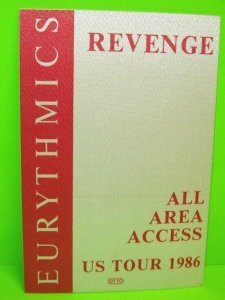 Eurythmics Backstage Pass Original 1986 Concert Tour Memorabilia New Wave Synth