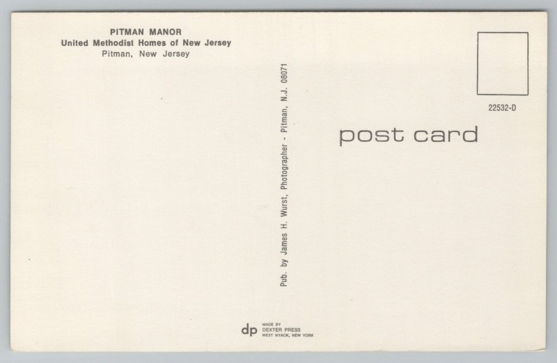 Pitman New Jersey~Pitman Manor~United Methodist Home~1960s