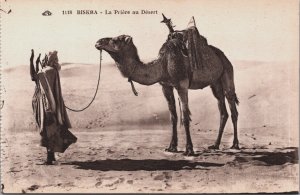 Algeria Biskra La Priere au Desert Vintage Postcard C168