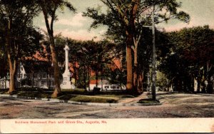 Maine Augusta Soldiers Monument Park and Grove Street
