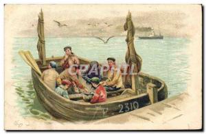 Postcard Old Fishermen Fishing Folklore