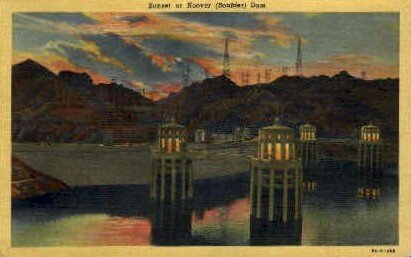 Sunset at Hoover Dam in Hoover (Boulder) Dam, Nevada
