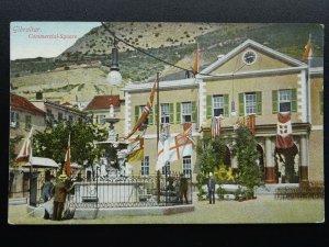 Gibraltar COMMERCIAL SQUARE - Old RP Postcard by A. Benzaquen of Tanger