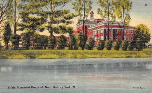 ASBURY PARK, New Jersey NJ    FITKIN MEMORIAL HOSPITAL   ca1940's Linen Postcard