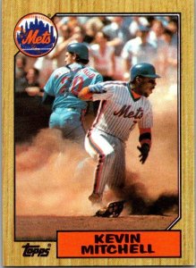 1987 Topps Baseball Card Kevin Mitchell New York Mets sk3283