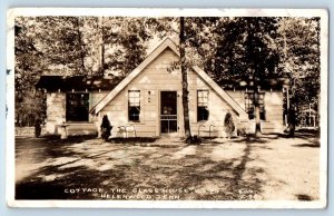 Helenwood SD Postcard RPPC Photo Cottage The Glass House Cline c1940's Vintage