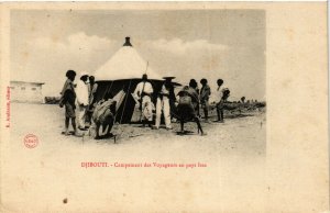 PC CPA DJIBOUTI / SOMALIA, CAMPEMENT DES VOYAGEURS, Vintage Postcard (b13959)