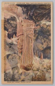 Carlsbad Caverns Park New Mexico~Veiled Statue Green Lake Room~Vintage Postcard 