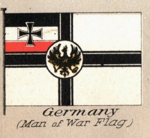 1880s Gerett Geils Furniture Germany Man Of War Flag Card F149