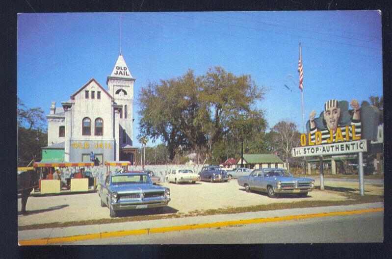 ST. AUGUSTINE FLORIDA THE OLD JAIL 1965 PONTIAC GTO BONNEVILLE VINTAGE POSTCARD