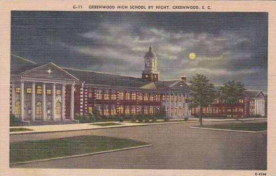 South Carolina Greenwood Greenwood High School By Night