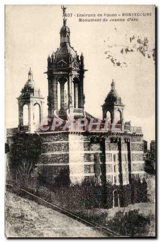 Surroundings of Rouen Old Postcard Bonsecours Monument Jeanne d & # 39arc