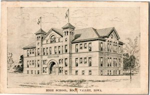 High School, Rock Valley IA Vintage Postcard C09