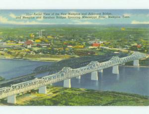 Unused Linen BRIDGE SCENE Memphis Tennessee TN HQ9743