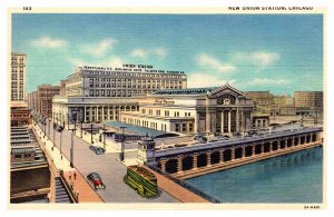 Postcard TRAIN STATION SCENE Chicago Illinois IL AR6926