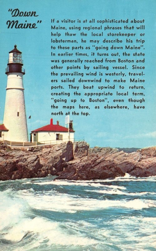 Vintage Postcard 1970's Portland Head Light First Lighthouse US Portland Maine