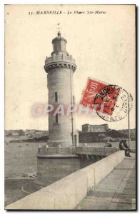 Old Postcard Marseille Lighthouse St. Mary