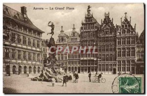 Old Postcard Antwerp Grand Place