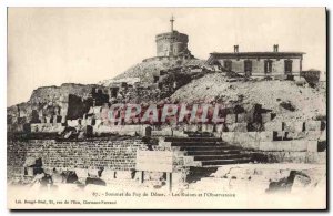 Old Postcard Folklore Summit of the Puy de Dome and the ruins Observatory