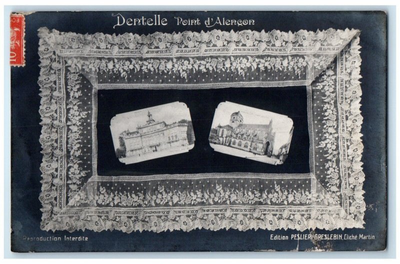 1908 Dentelle Point D'Alencon Originated from Alençon France RPPC Photo Postcard