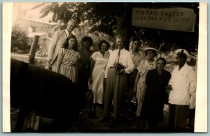 RPPC Group Photo Morad Castle Havana Cuba August 12 1949 UNP Postcard J7