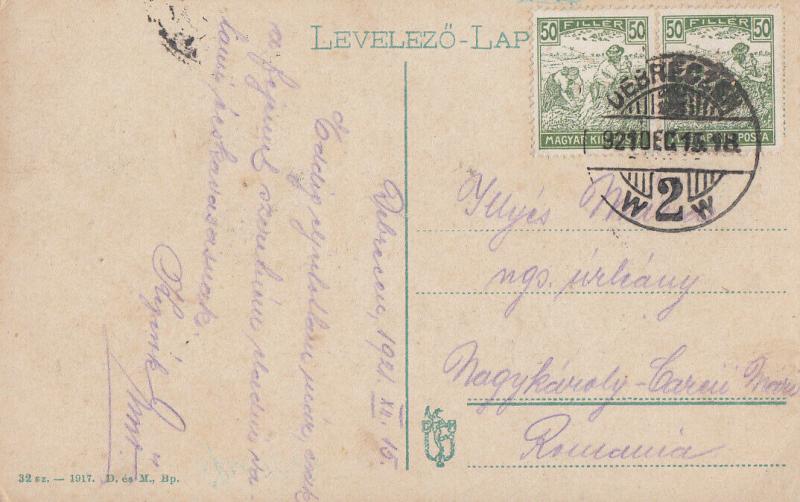 Hungary Debrecen 1921 postcard