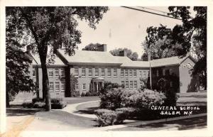 Salem New York birds eye view outside Central School real photo pc Z17068