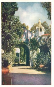 Vintage Postcard 1920s Entrance Patio Palace Photography Hall Science Calif Expo