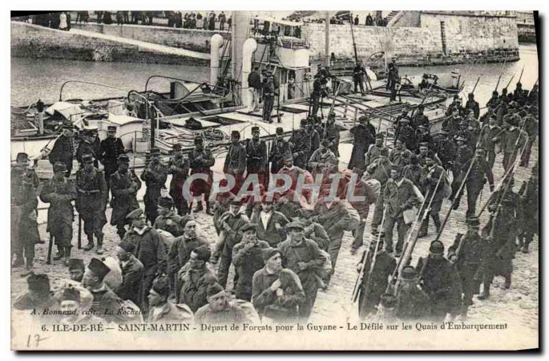 Postcard Old Steam Bagnard Ile de Re Saint Martin Travel from convicts to Fre...