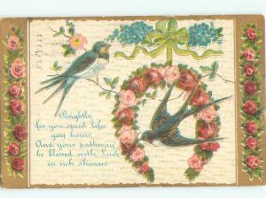 Divided-Back BIRDS SCENE Pretty Postcard AA8741