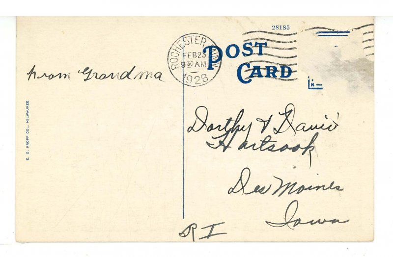 MN - Rochester. A Country Residence   (crease, postal ink)