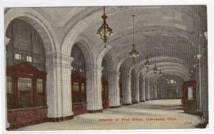 Post Office Interior Cleveland Ohio 1913 postcard