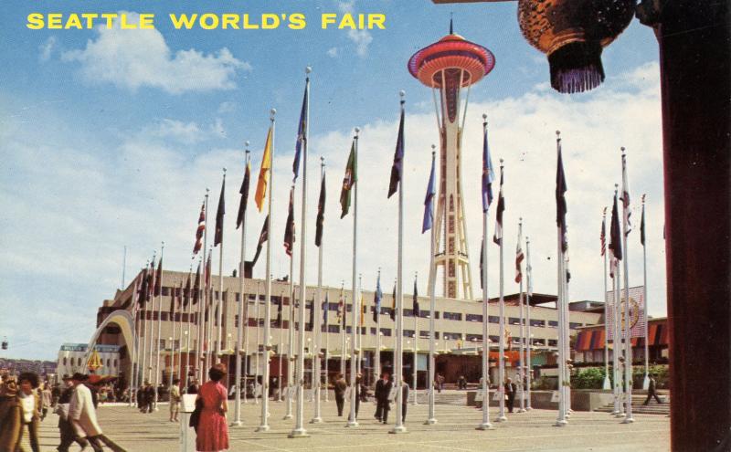 WA - Seattle, 1962. Seattle World's Fair (Century 21 Exposition). Plaza of St...