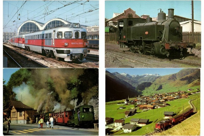 CHEMIN DE FER, LOCOMOTIVES, TRAINS IN BOX 1000 CPM Mostly 1960-1980 (L2401)