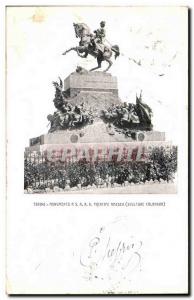 Italy Torino Old Postcard Monumento Principe Amedeo (scultore Calandra)