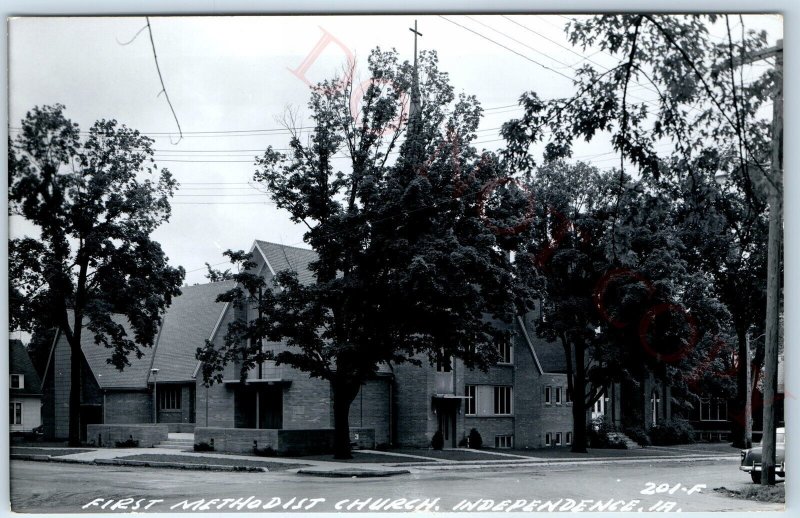c1950s Independence, IA RPPC First Methodist Church Real Photo Postcard Vtg A105