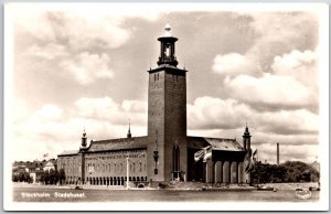 Stockholm Stadshuset Sweden City Town Hall Real Photo RPPC Postcard