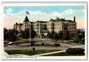 c1920's Nebraska State Hospital Building Dirt Road Hastings Nebraska NE Postcard