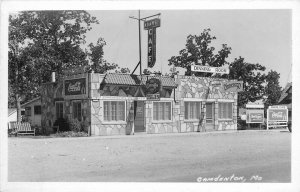 Postcard RPPC 1930s Missouri Camdenton Adams Cafe Coca Cola MO24-1654