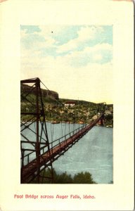 Postcard Idaho Suspension Foot Bridge Across Auger Falls Snake River ~1910 V195