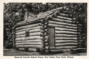 Vintage Postcard Restores Lincoln School House New Salem State Park Illinois