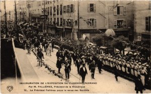 CPA CLERMONT-FERRAND - President Fallieres passe la revue des Soc. (72952)