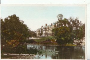 Norfolk Postcard - The Lake and Sandringham House - Real Photograph - Ref 14358A