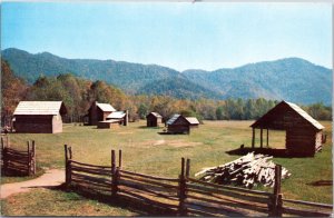 Postcard TN Great Smoky Mountain - Restored Log Buildings