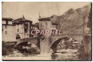 Old Postcard Sospel And Old Bridge And The Mountains of & # 39Italie