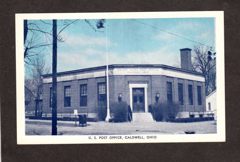 OH US Post Office Caldwell Ohio Postcard